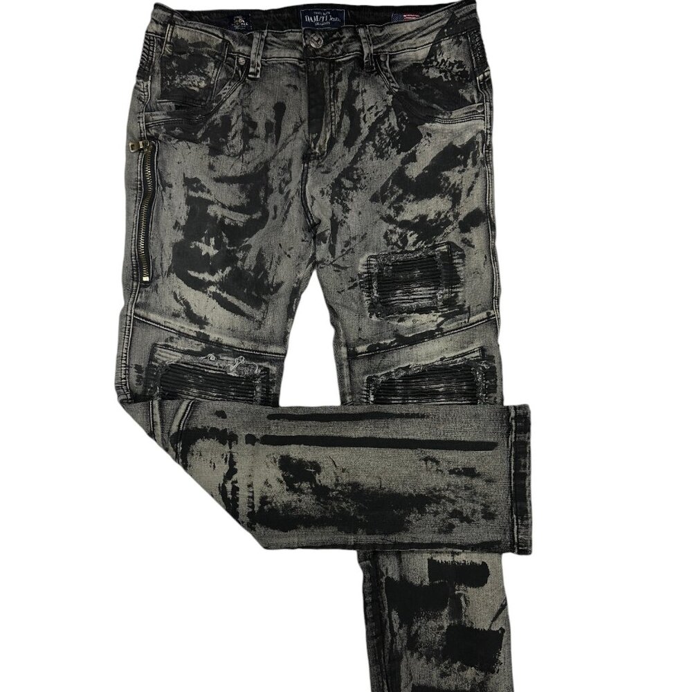 Damati Painted Moto Style Jeans (36)